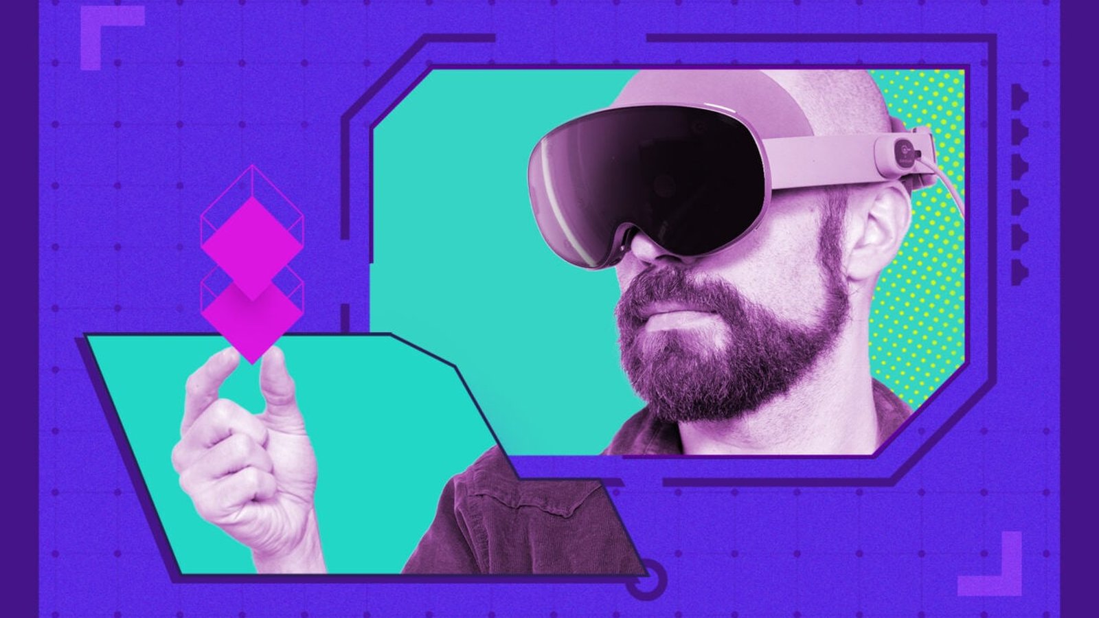 Casque VR Samsung Galaxy XR porté par un homme avec interaction gestuelle