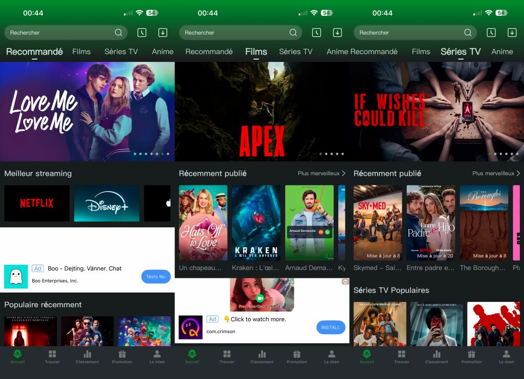 Scrap Vision application streaming illégale