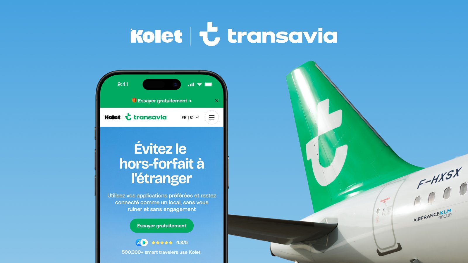 Transavia offre 1 Go de data gratuit à l'arrivée via la start-up Kolet