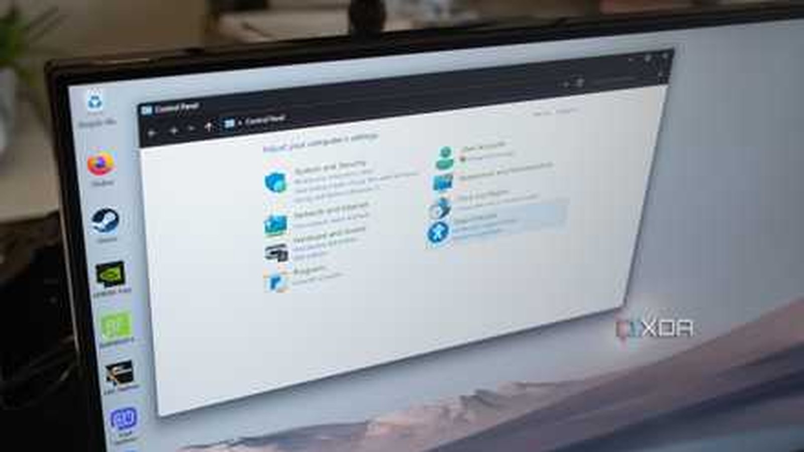Panneau de configuration Windows hérité affiché sur écran moderne, API Win32